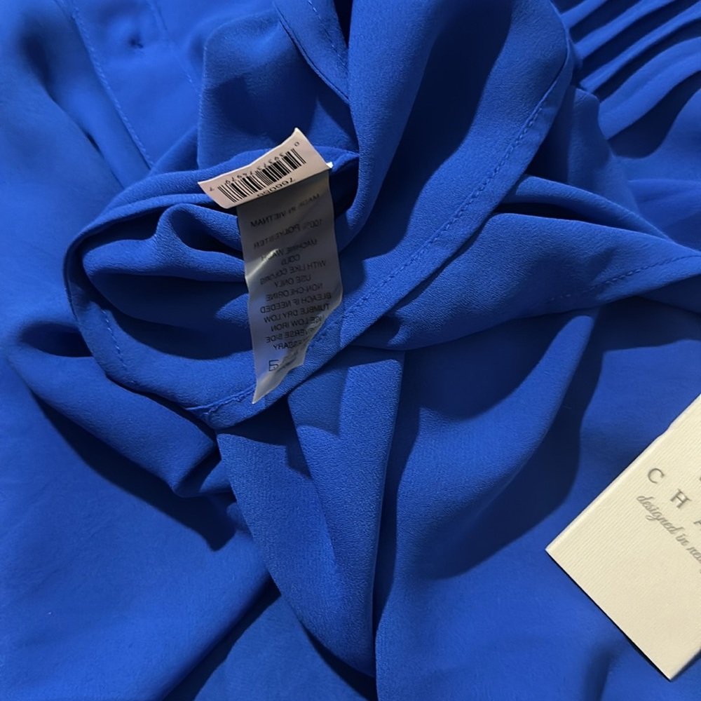 NWT CHAUS Windsor Blue Blouse - Picture 14 of 14